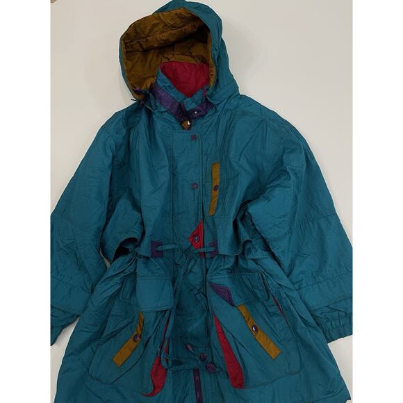 Vtg 80s/90s Venezia Internazionale Women's 22/24 Windbreaker Jacket Multicolor